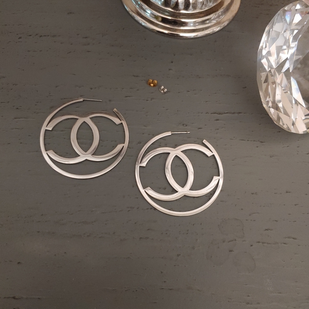 CC hoop earrings